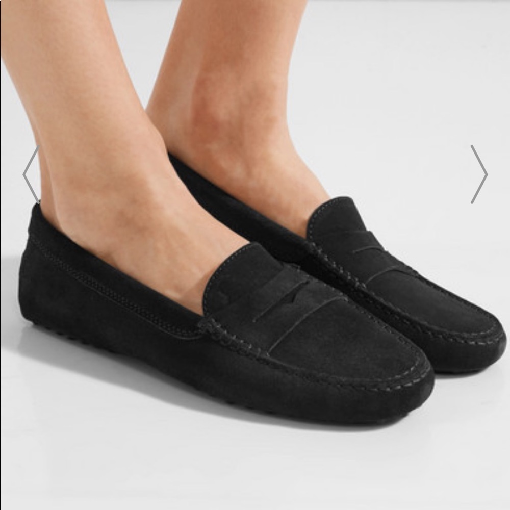 NWT Tod’s black suede loafers size 7
